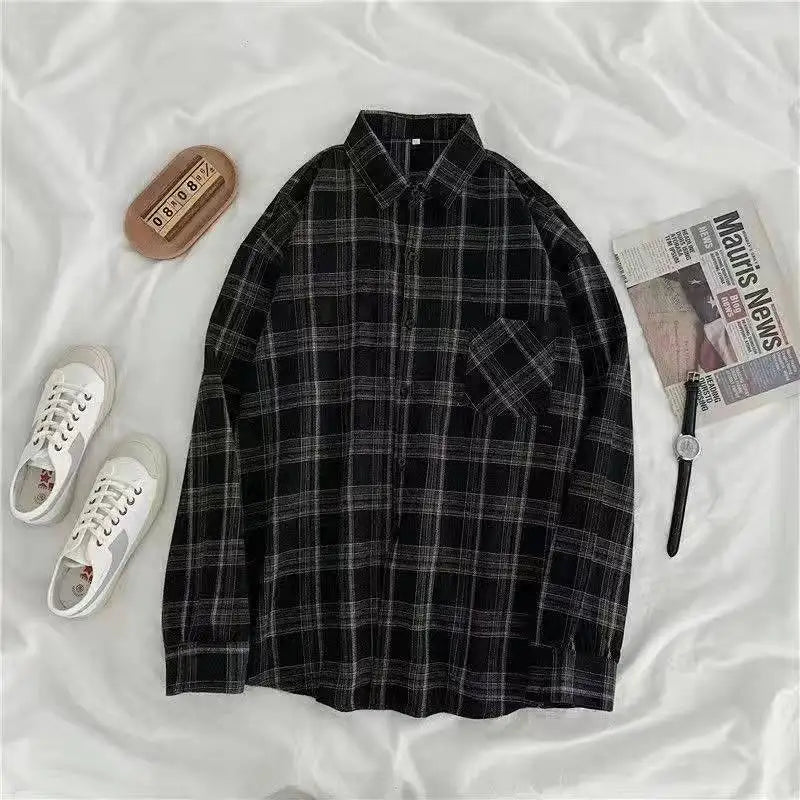 Plaid Casual Button-Up Shirt