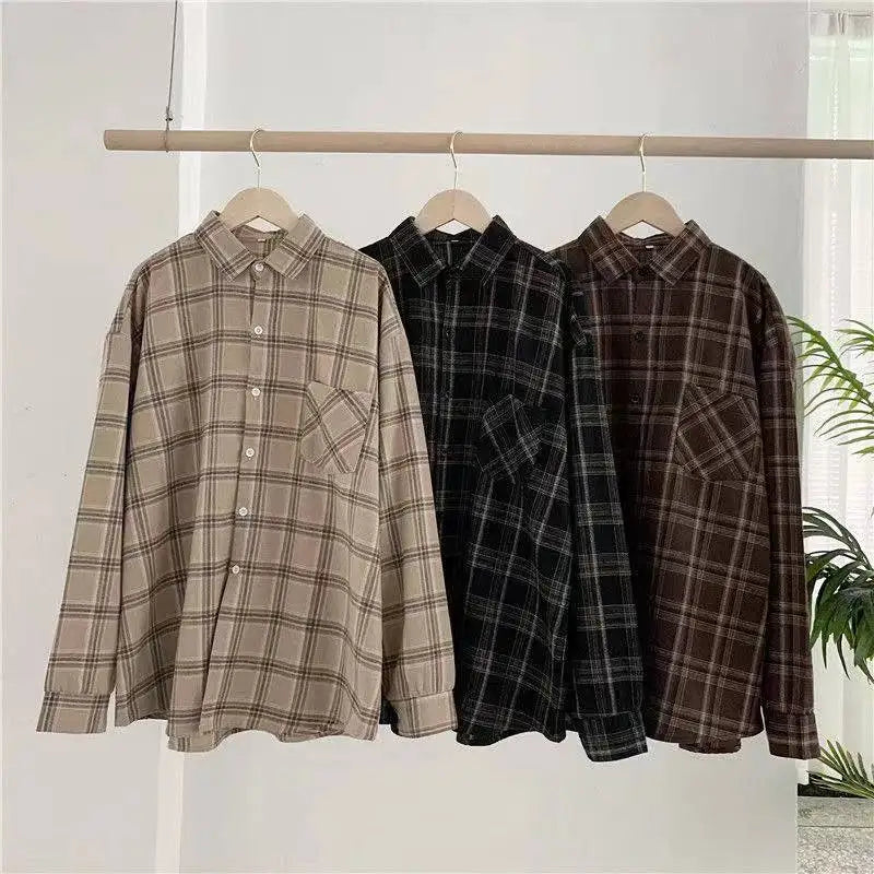 Plaid Casual Button-Up Shirt