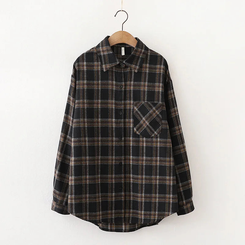 Plaid Casual Button-Up Shirt