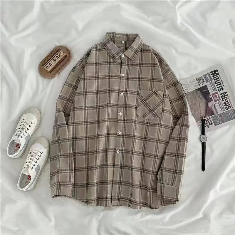 Plaid Casual Button-Up Shirt