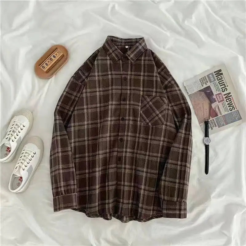 Plaid Casual Button-Up Shirt