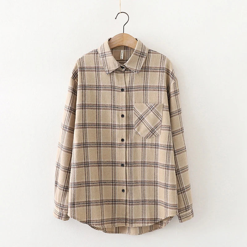 Plaid Casual Button-Up Shirt