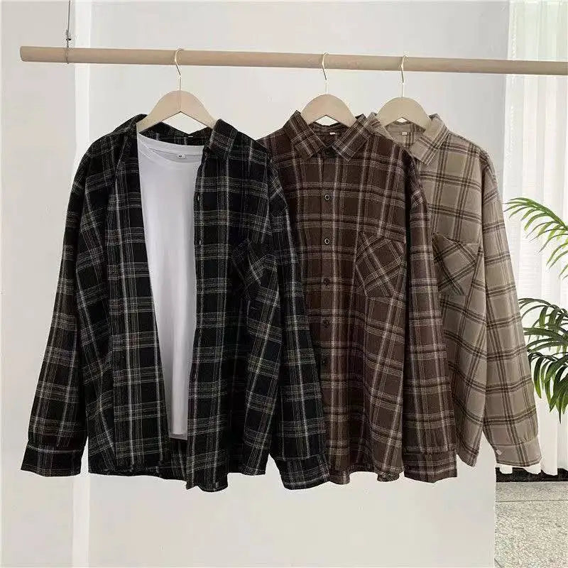 Plaid Casual Button-Up Shirt