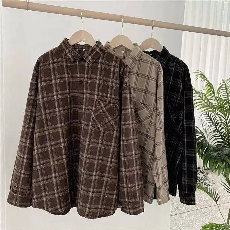 Plaid Casual Button-Up Shirt