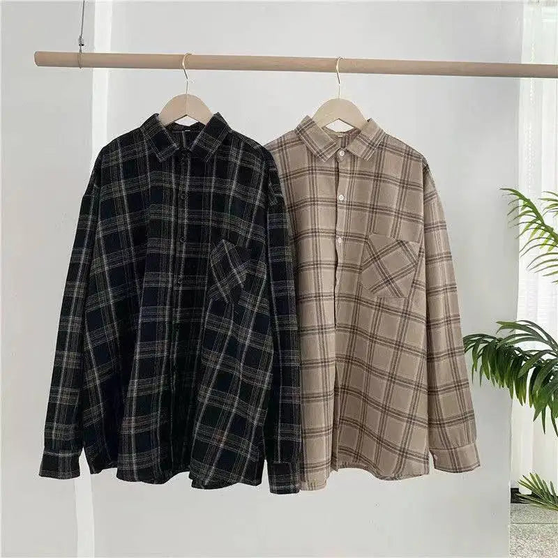 Plaid Casual Button-Up Shirt