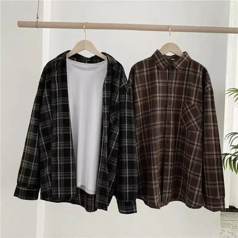 Plaid Casual Button-Up Shirt