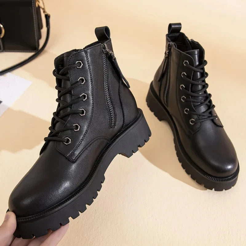 Versatile Lace-Up Ankle Boots