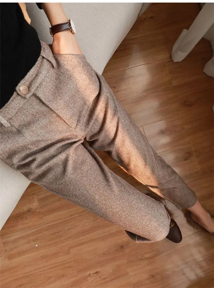High-Waist Classic Tailored Trousers