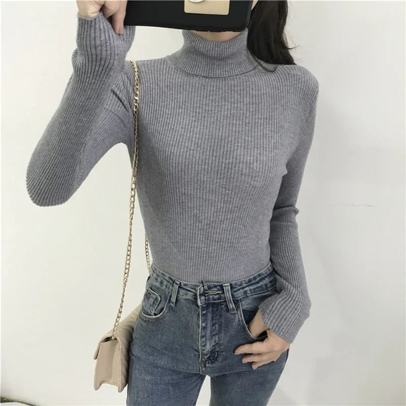 Classic Ribbed Turtleneck Sweater
