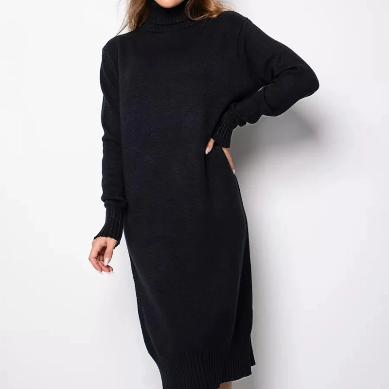 Classic Long Knit Sweater Dress