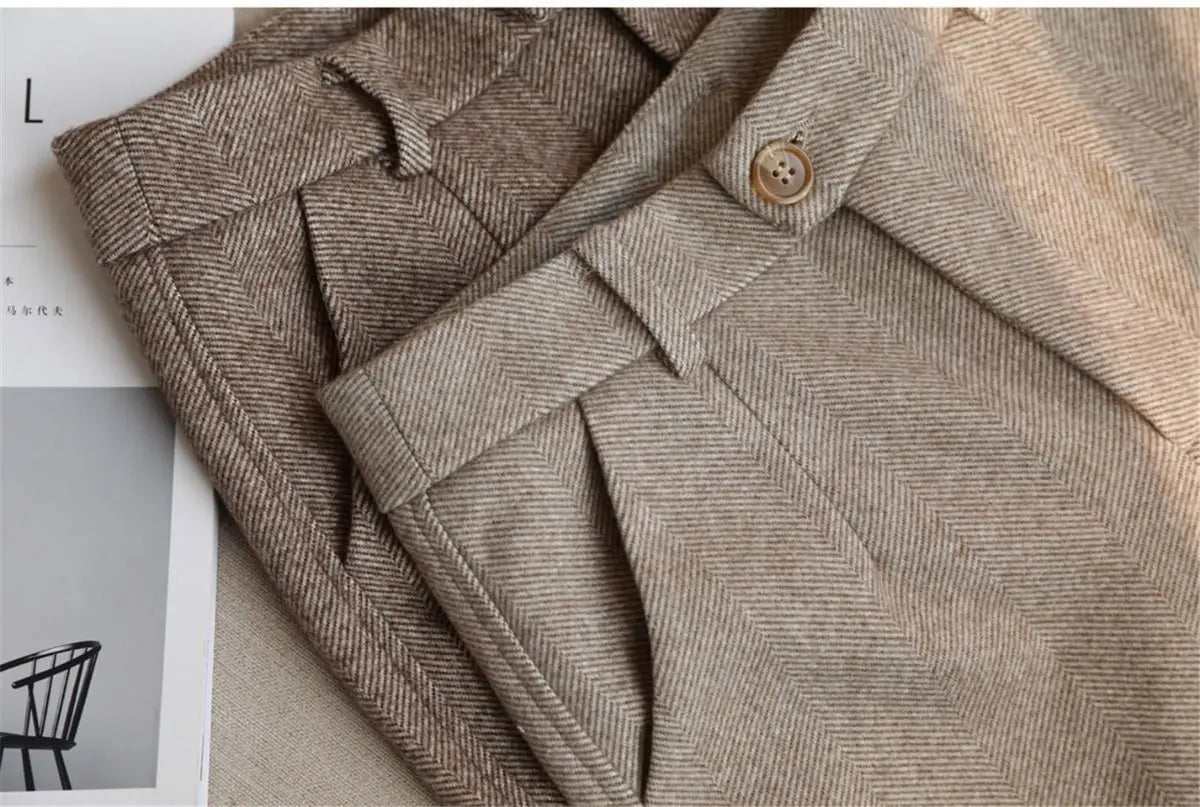 High-Waist Classic Tailored Trousers