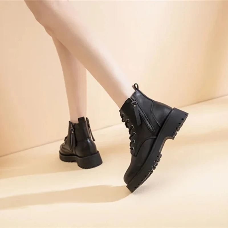 Versatile Lace-Up Ankle Boots