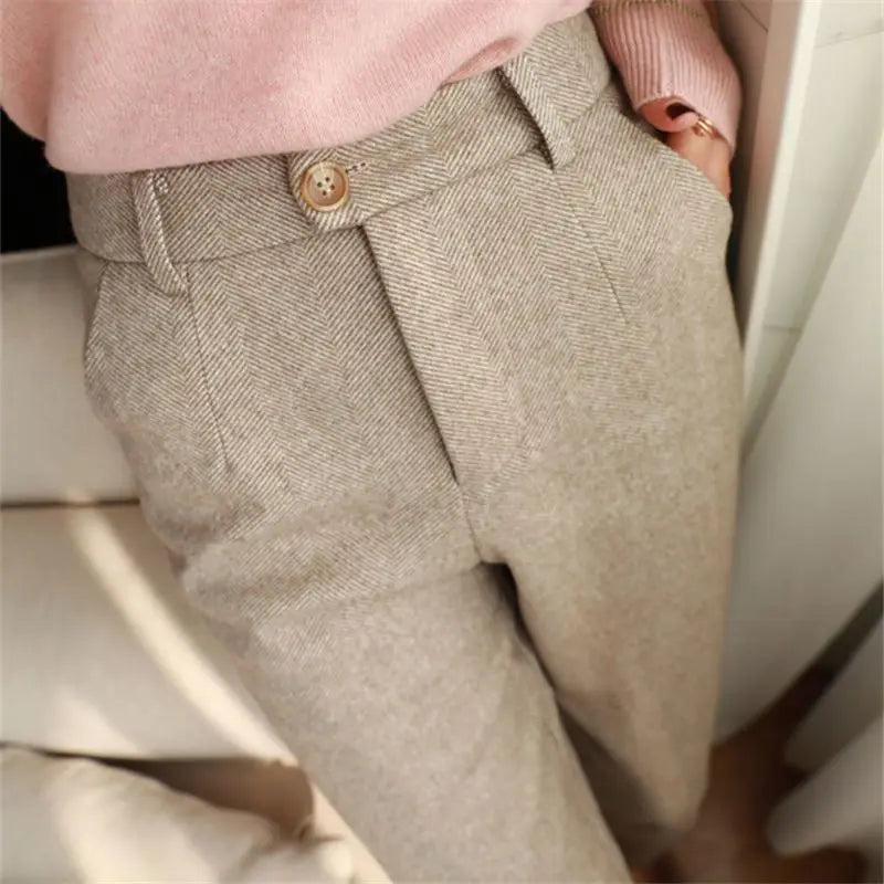 High-Waist Classic Tailored Trousers