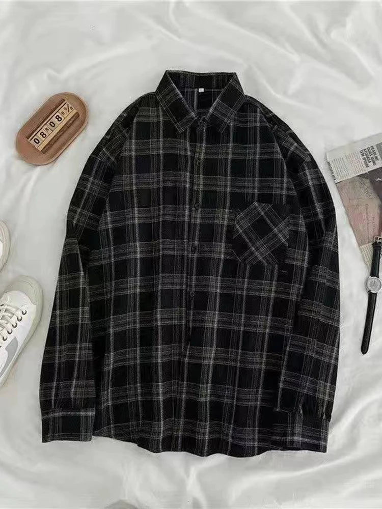 Plaid Casual Button-Up Shirt