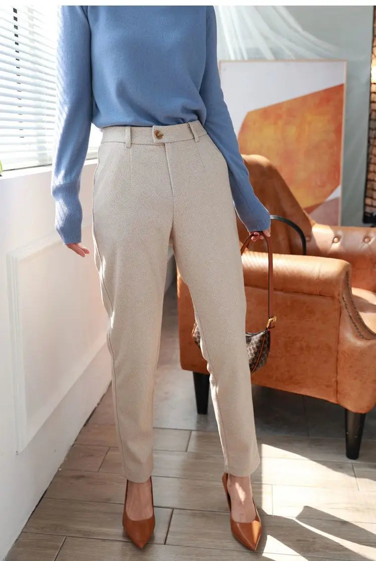 High-Waist Classic Tailored Trousers