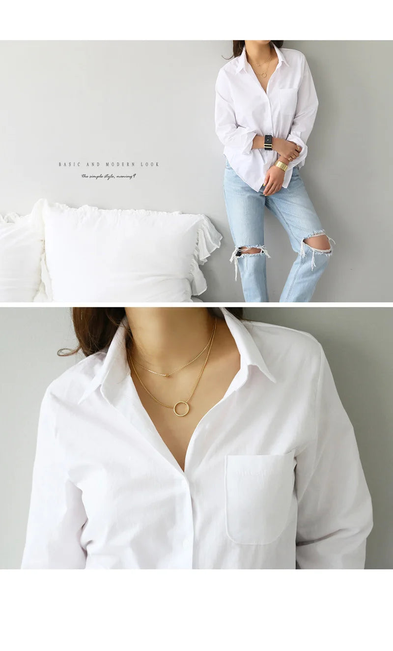 Classic White Button-Up Blouse