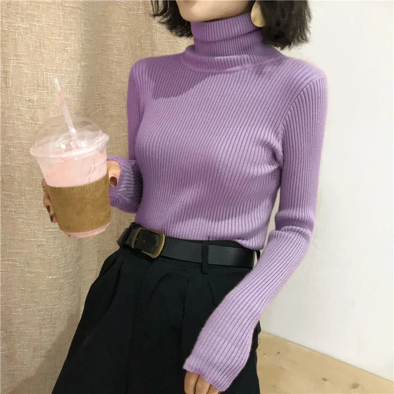 Classic Ribbed Turtleneck Sweater