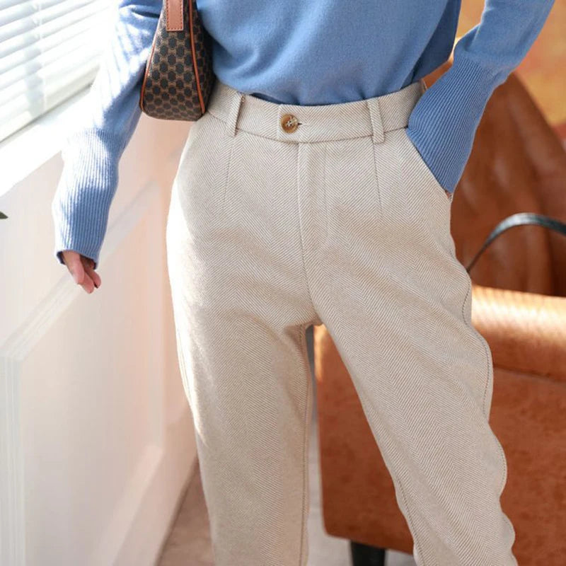 High-Waist Classic Tailored Trousers