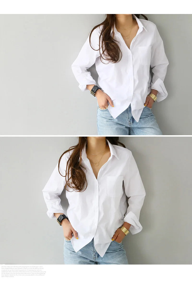 Classic White Button-Up Blouse