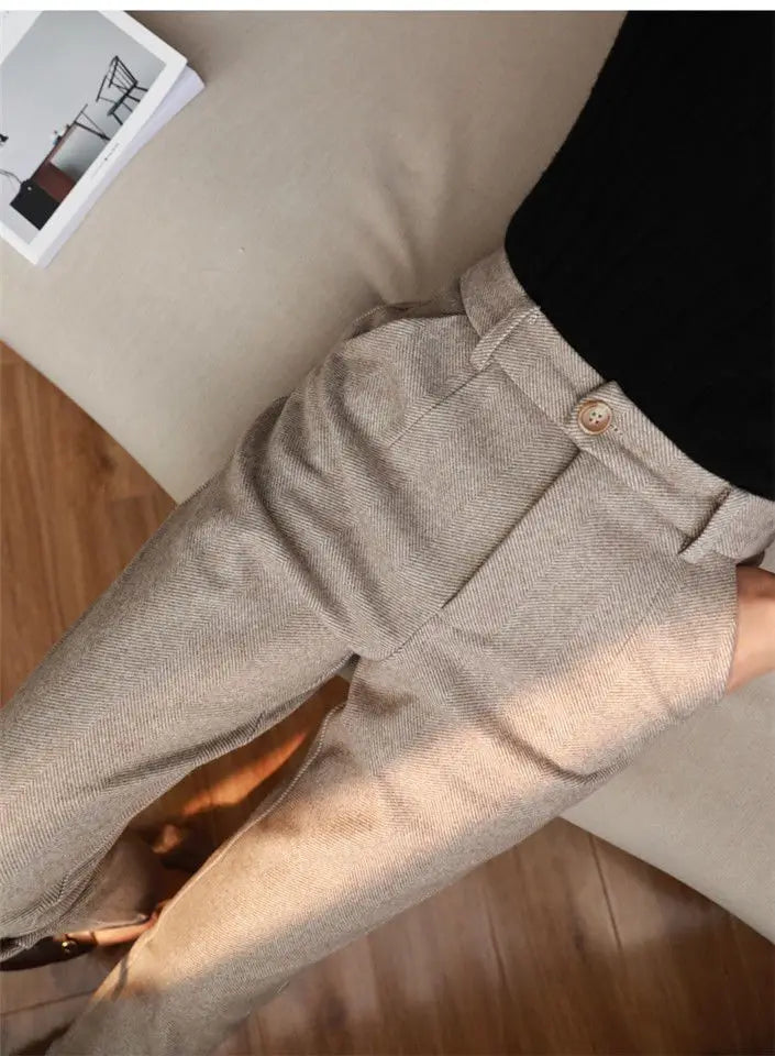 High-Waist Classic Tailored Trousers