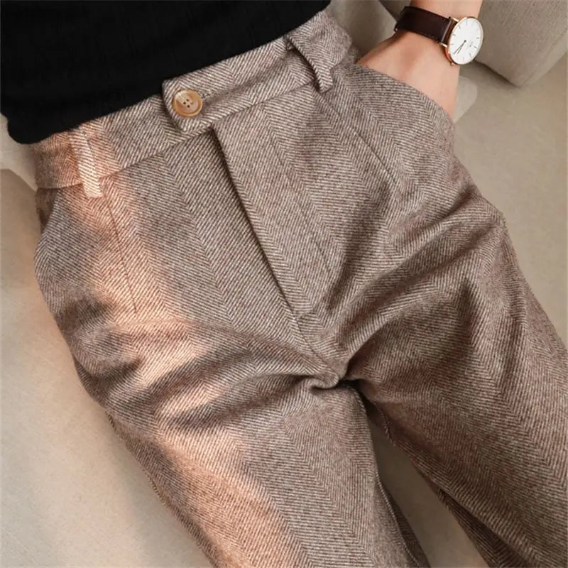 High-Waist Classic Tailored Trousers