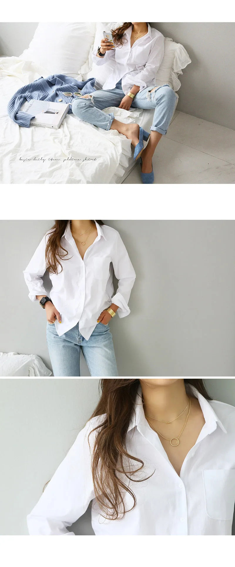 Classic White Button-Up Blouse