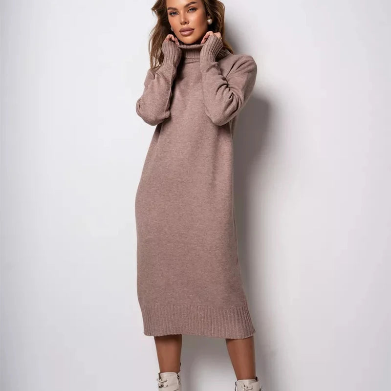 Classic Long Knit Sweater Dress