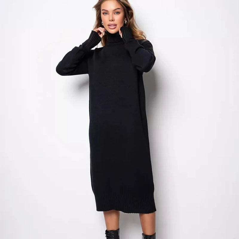 Classic Long Knit Sweater Dress