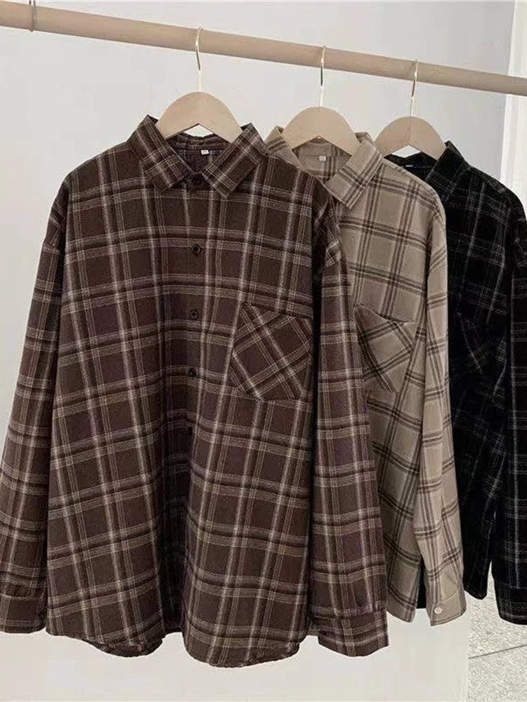 Plaid Casual Button-Up Shirt