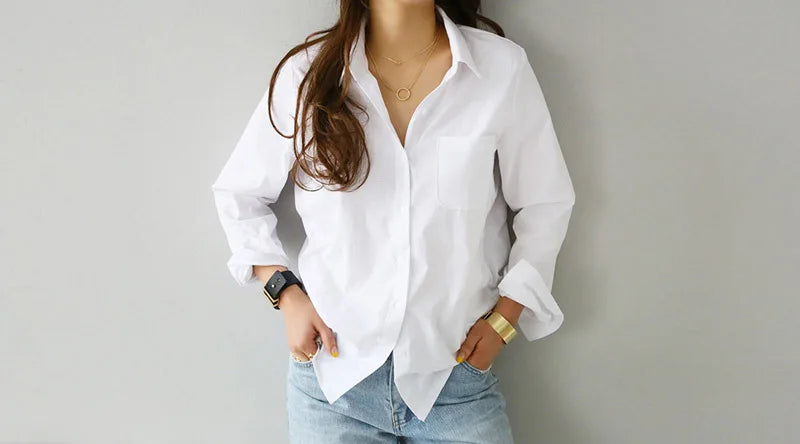Classic White Button-Up Blouse