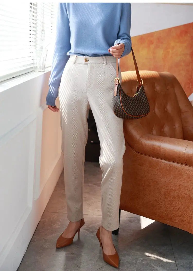 High-Waist Classic Tailored Trousers
