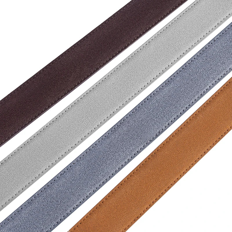 Classic Suede Belt with Gold Buckle