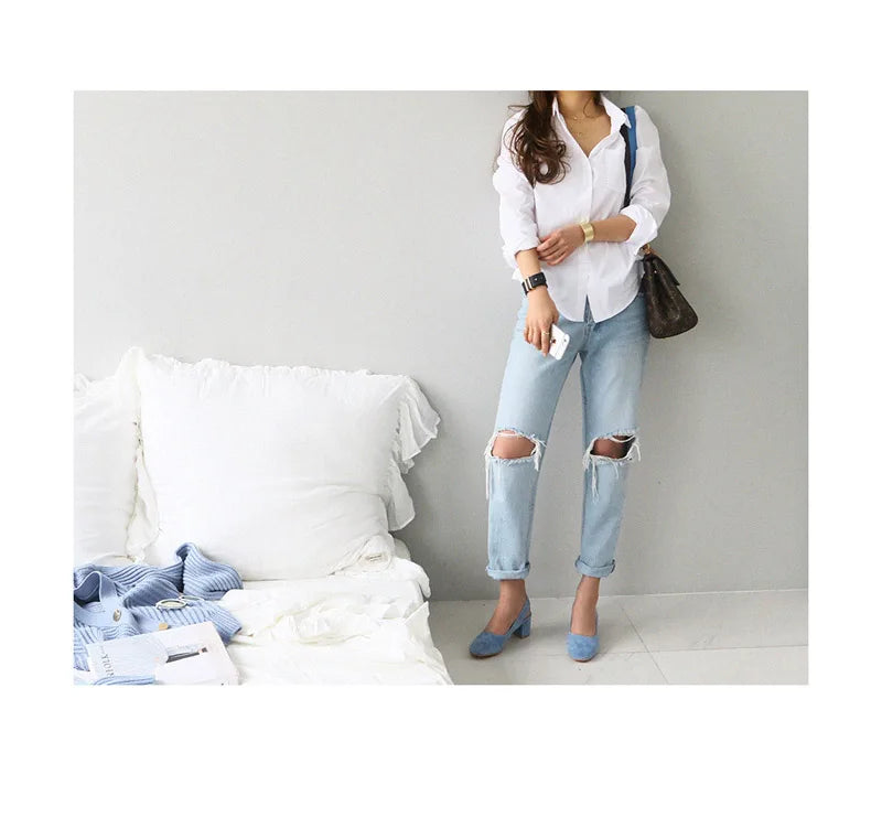 Classic White Button-Up Blouse