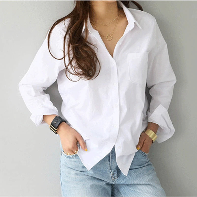Classic White Button-Up Blouse