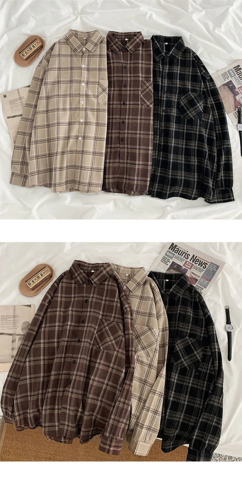 Plaid Casual Button-Up Shirt