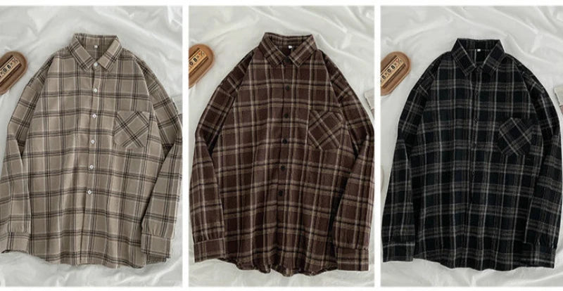 Plaid Casual Button-Up Shirt