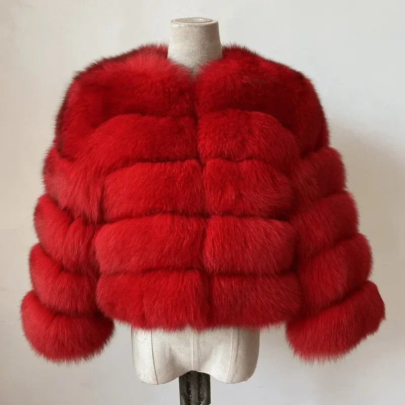 Women Autumn Winter Faux Fur Fox Coats