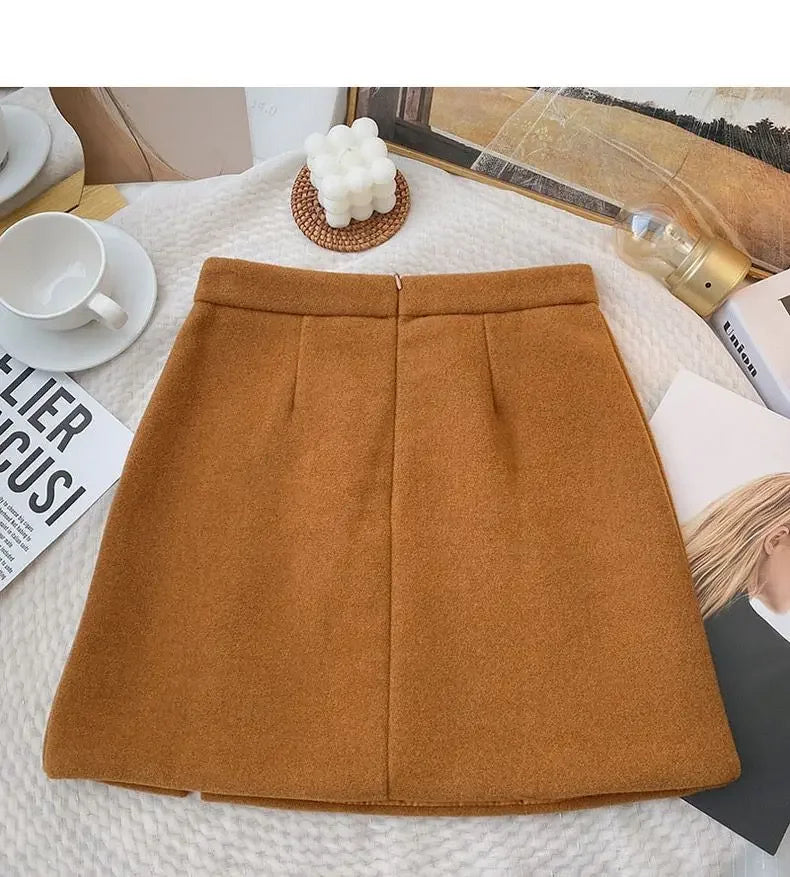 Classic High-Waist Autumn Mini Skirt