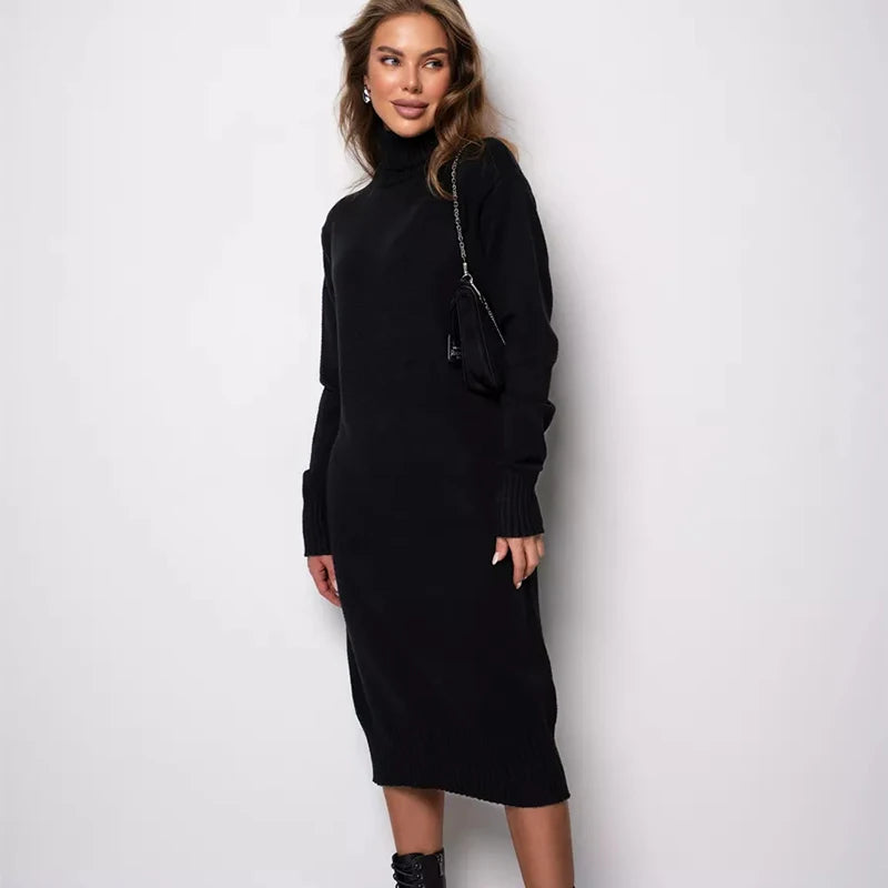 Classic Long Knit Sweater Dress