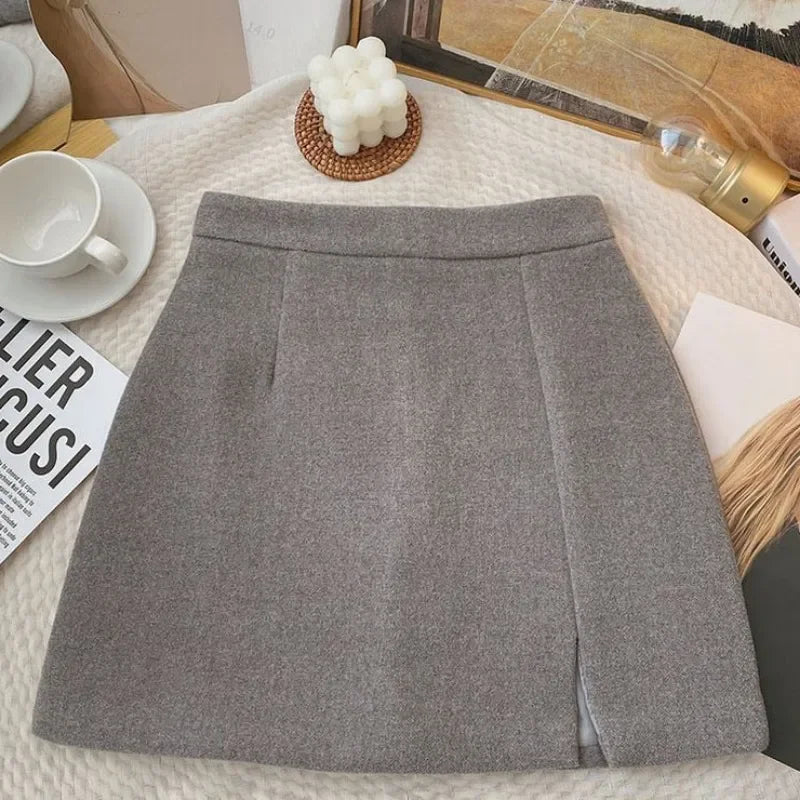 Classic High-Waist Autumn Mini Skirt