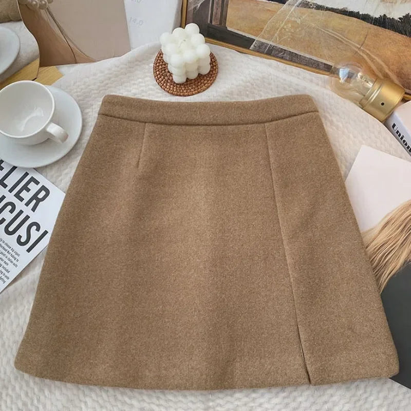 Classic High-Waist Autumn Mini Skirt