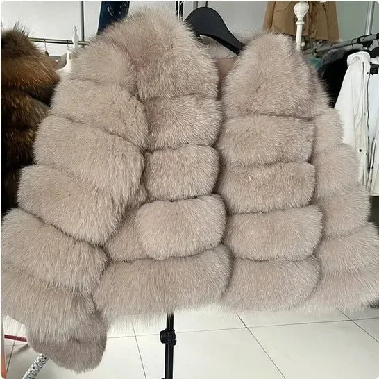 Women Autumn Winter Faux Fur Fox Coats