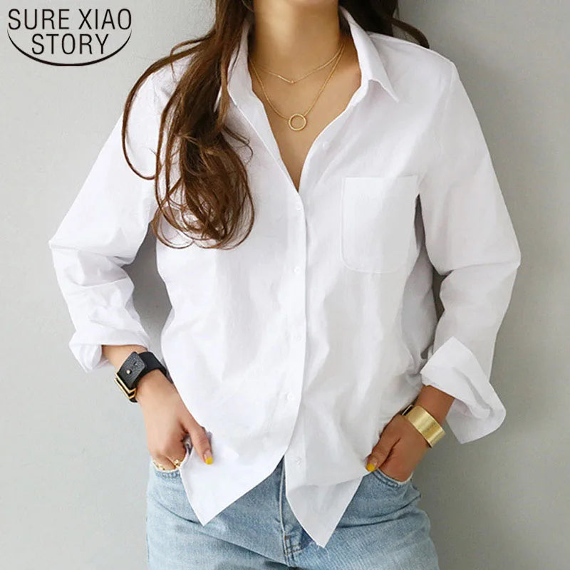 Classic White Button-Up Blouse