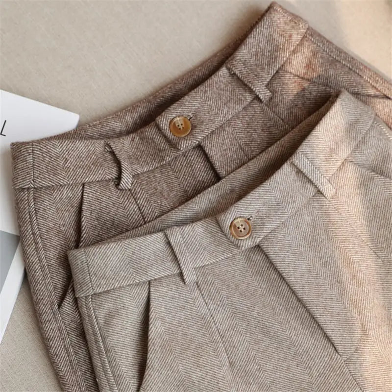 High-Waist Classic Tailored Trousers