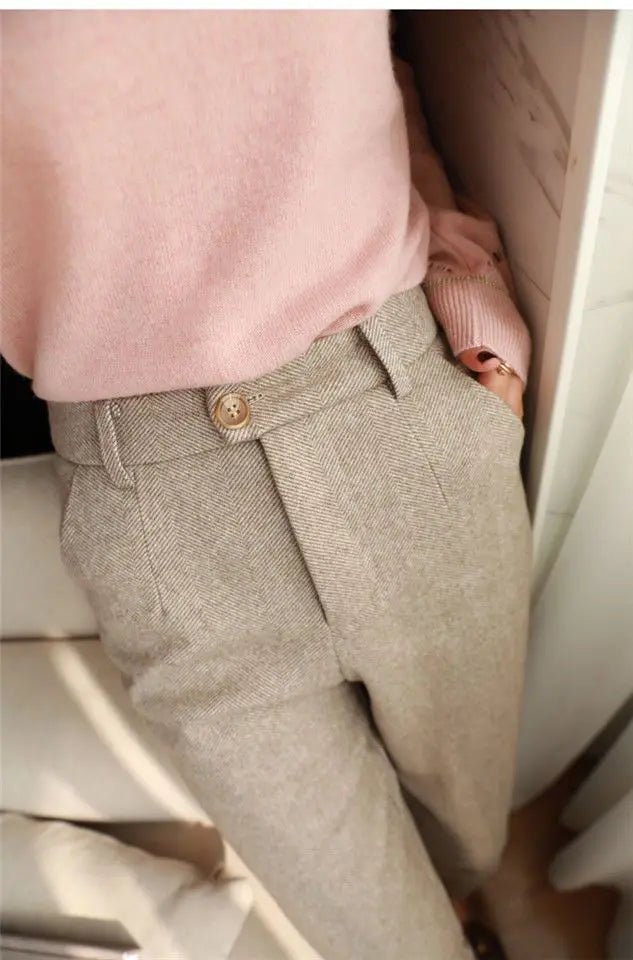 High-Waist Classic Tailored Trousers
