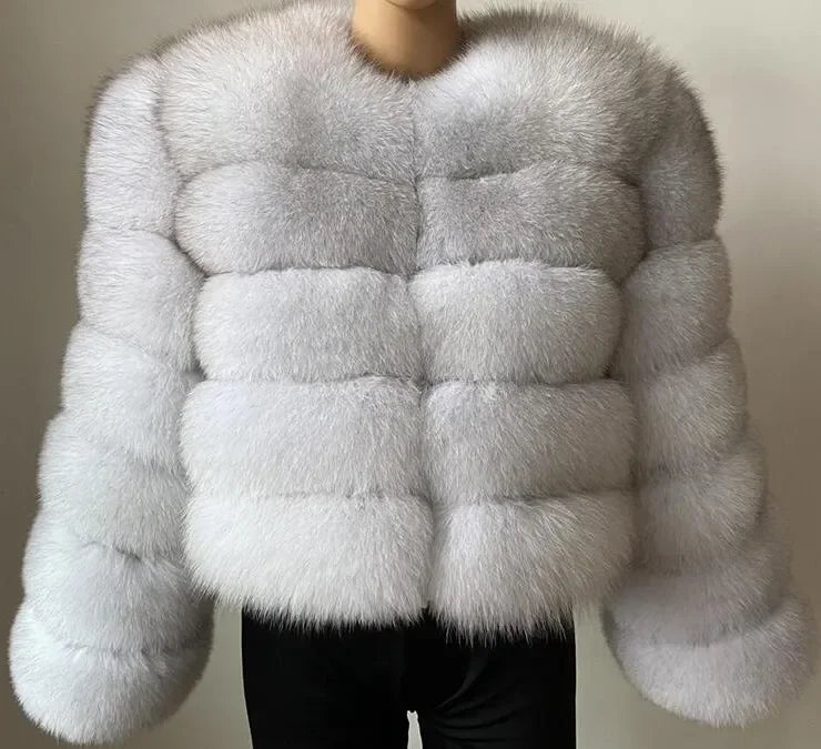 Women Autumn Winter Faux Fur Fox Coats
