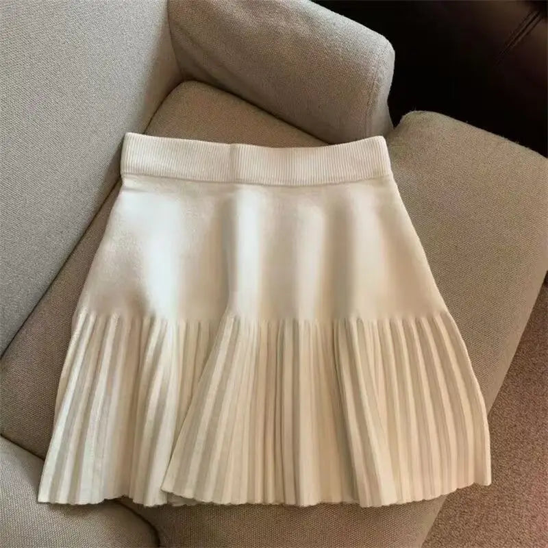Women's Autumn/Winter Velvet Solid Color Mini Short Skirt