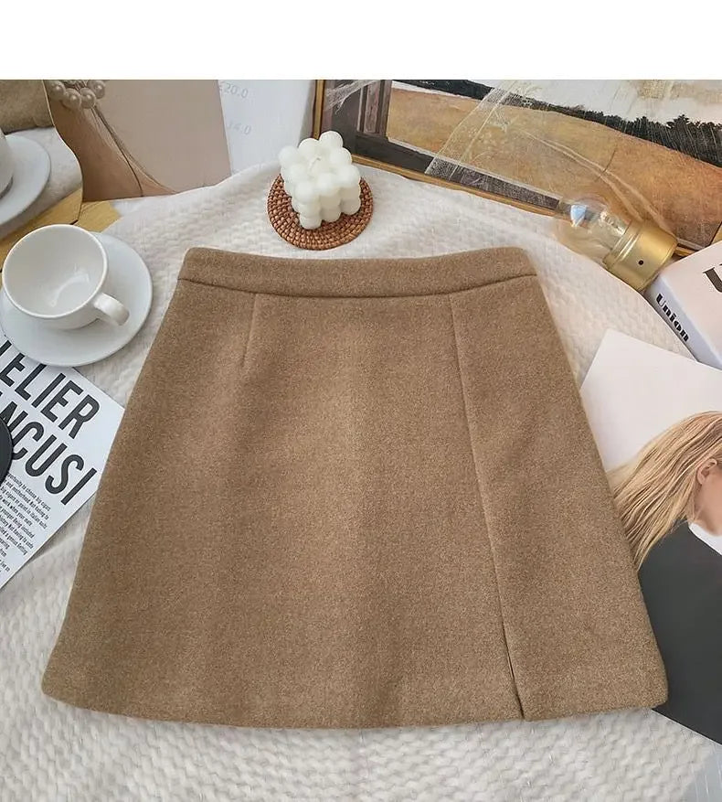 Classic High-Waist Autumn Mini Skirt