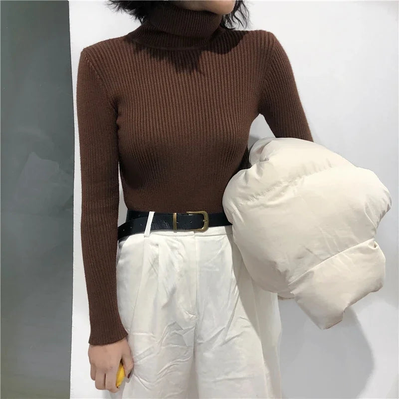 Classic Ribbed Turtleneck Sweater