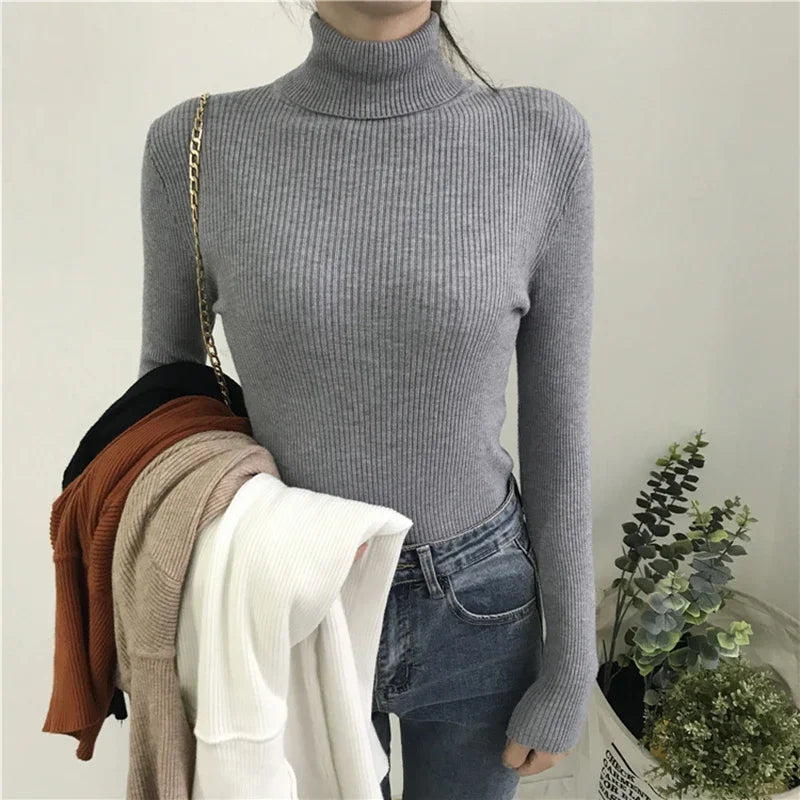 Classic Ribbed Turtleneck Sweater